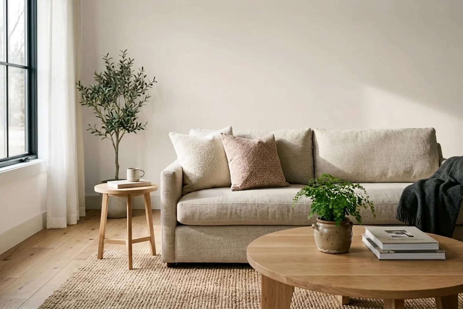 Asian Paints Twilight Sky 8204 on the walls of a living room — AI-assisted visualization