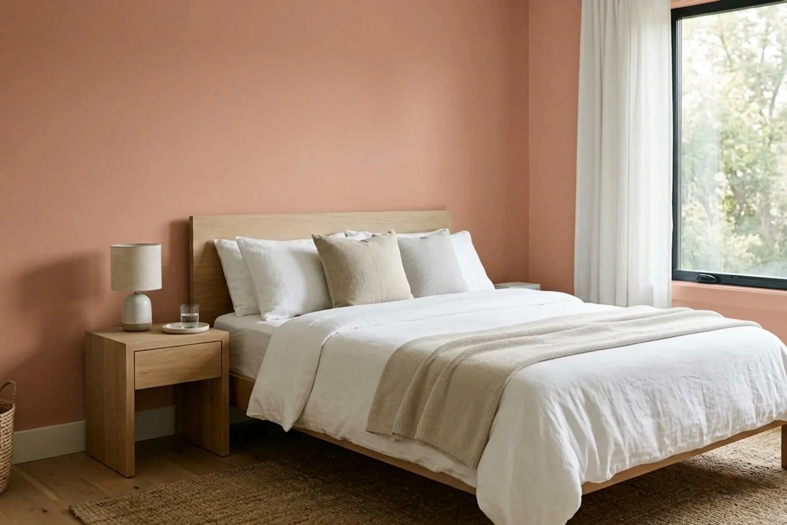 Asian Paints Marco Polo 8607 on the walls of a bedroom — AI-assisted visualization