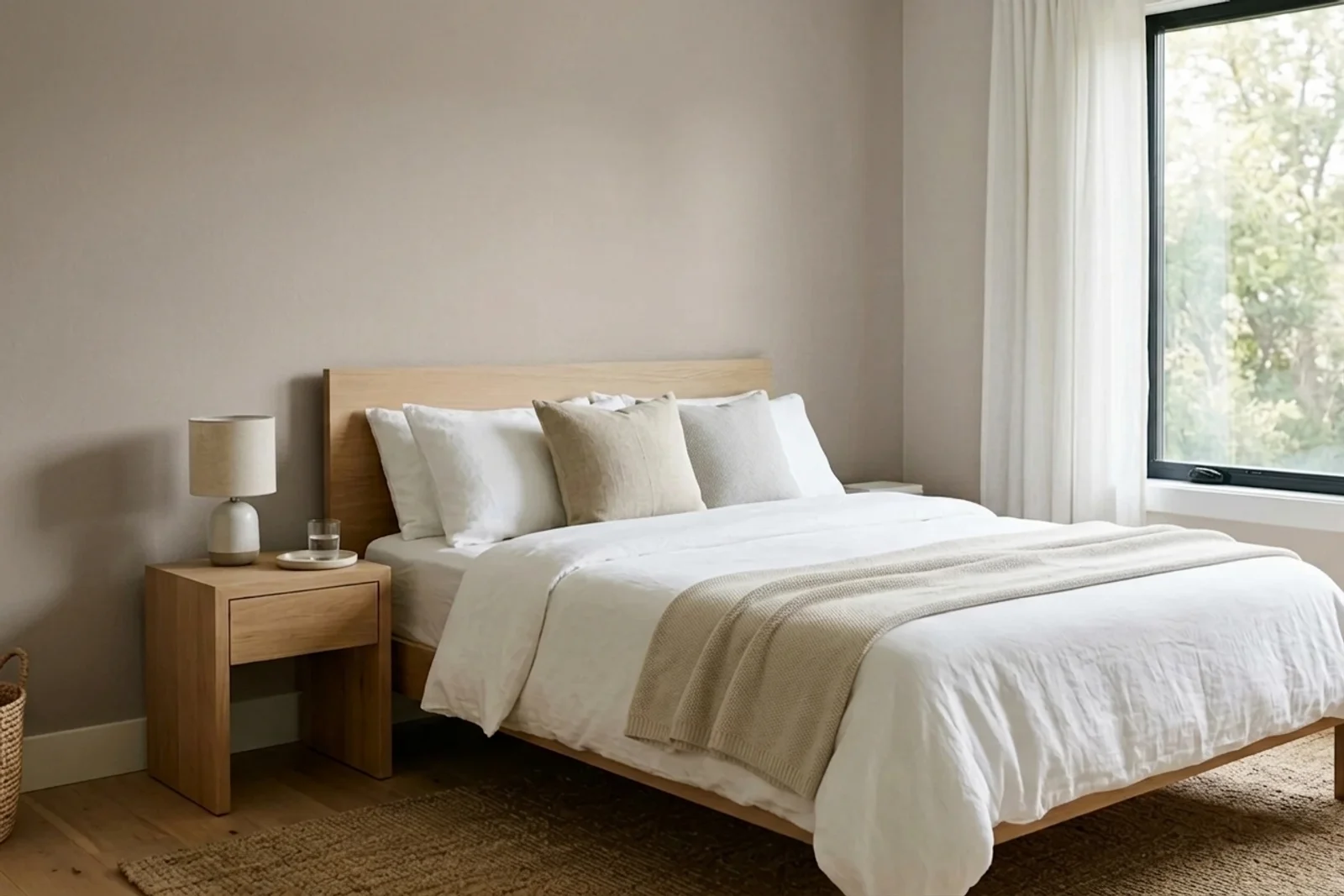 Asian Paints Sound Of Music 8756 on the walls of a bedroom — AI-assisted visualization