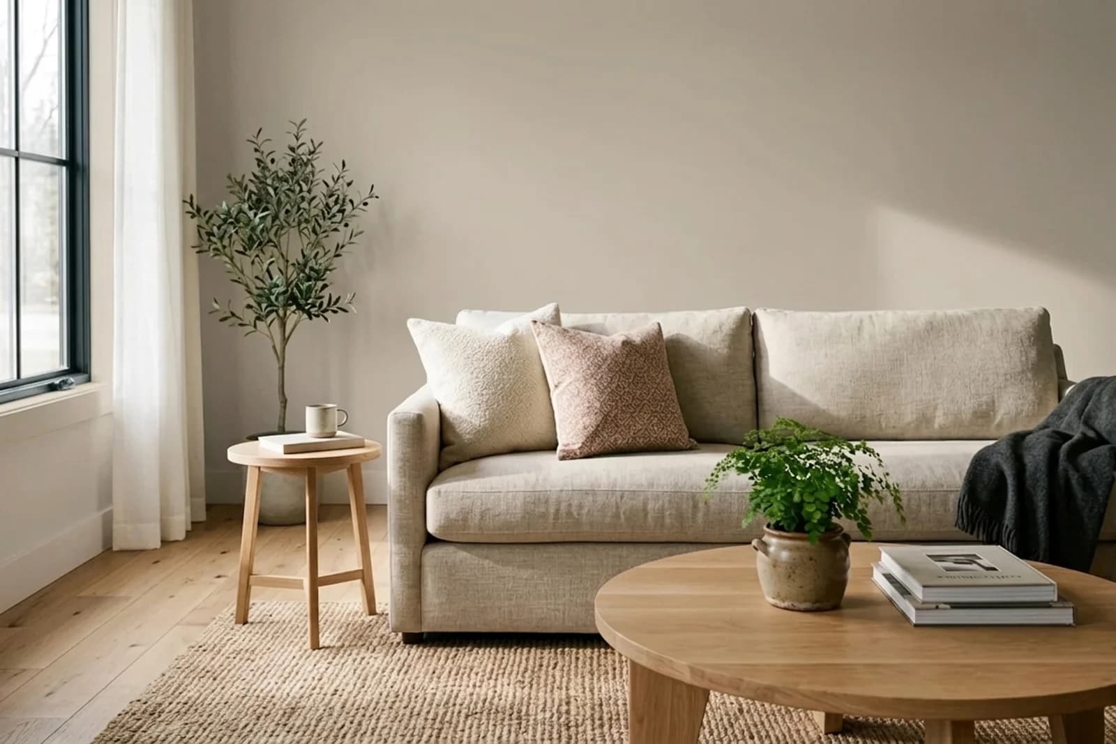 Asian Paints Cambridge 8771 on the walls of a living room — AI-assisted visualization