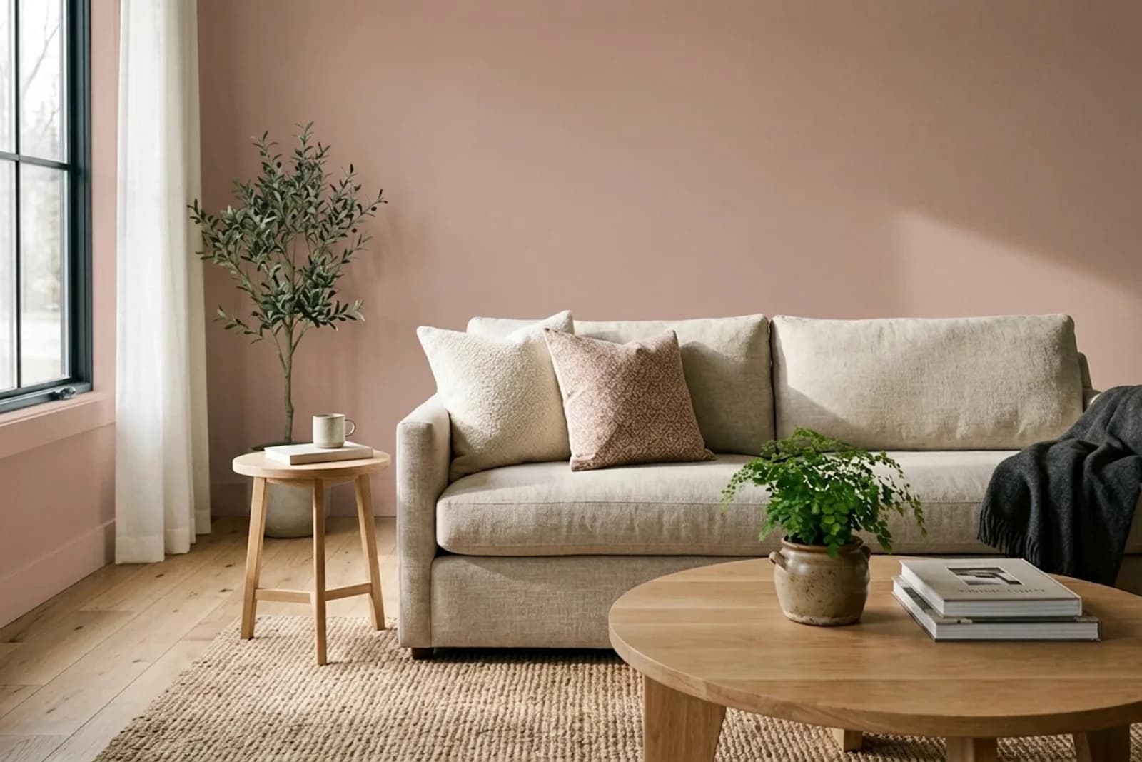 Asian Paints Cream Drop 9523 on the walls of a living room — AI-assisted visualization