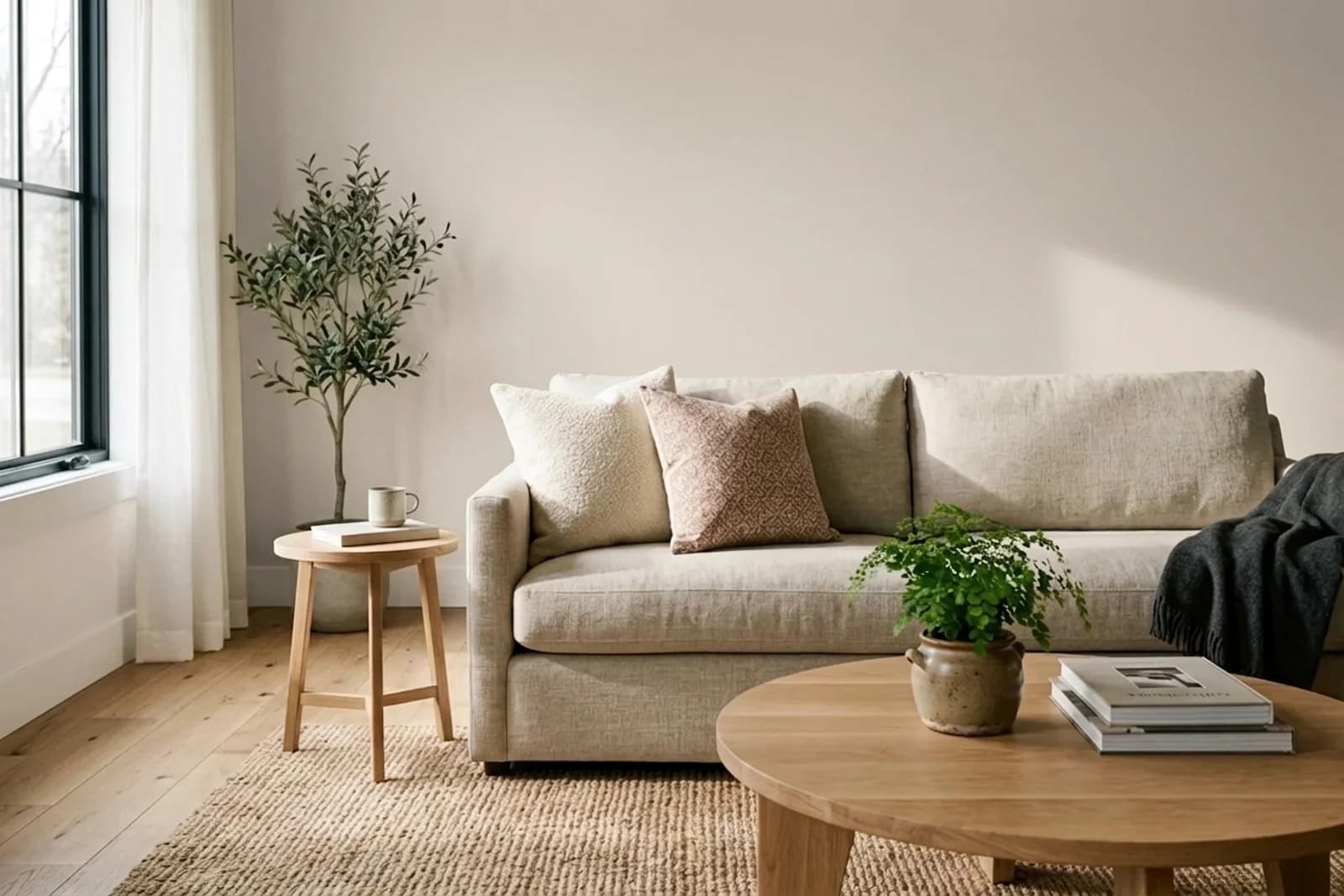 Asian Paints Mica Matte L142 on the walls of a living room — AI-assisted visualization