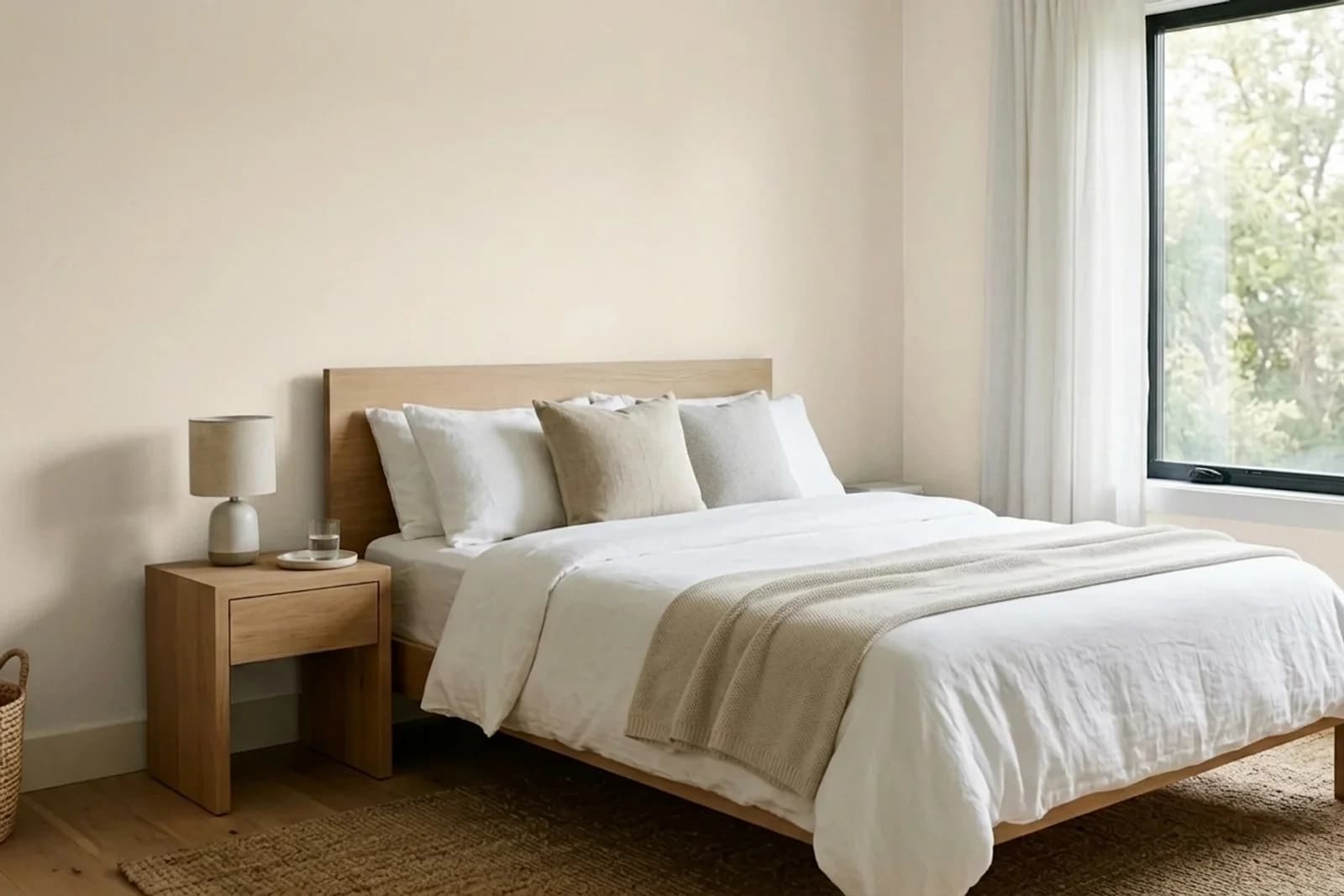 Caparol Onyx 60 ONYX 60 on the walls of a bedroom — AI-assisted visualization