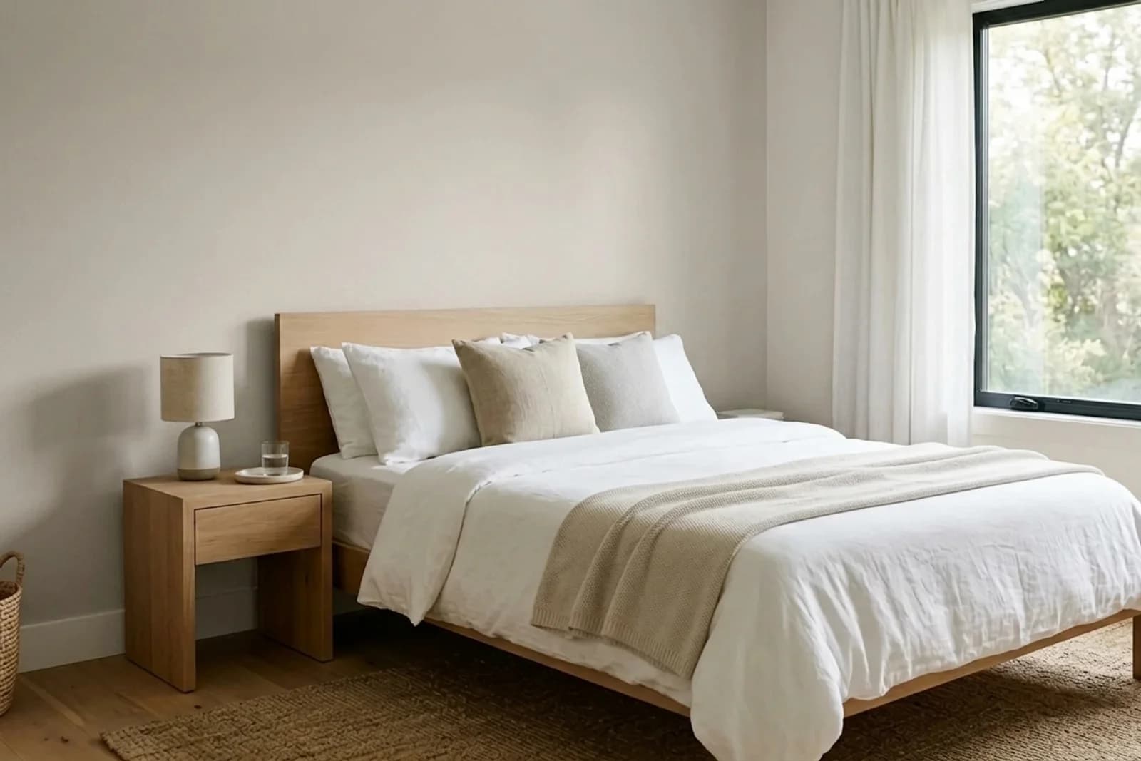 Caparol Siena 30 SIENA 30 on the walls of a bedroom — AI-assisted visualization