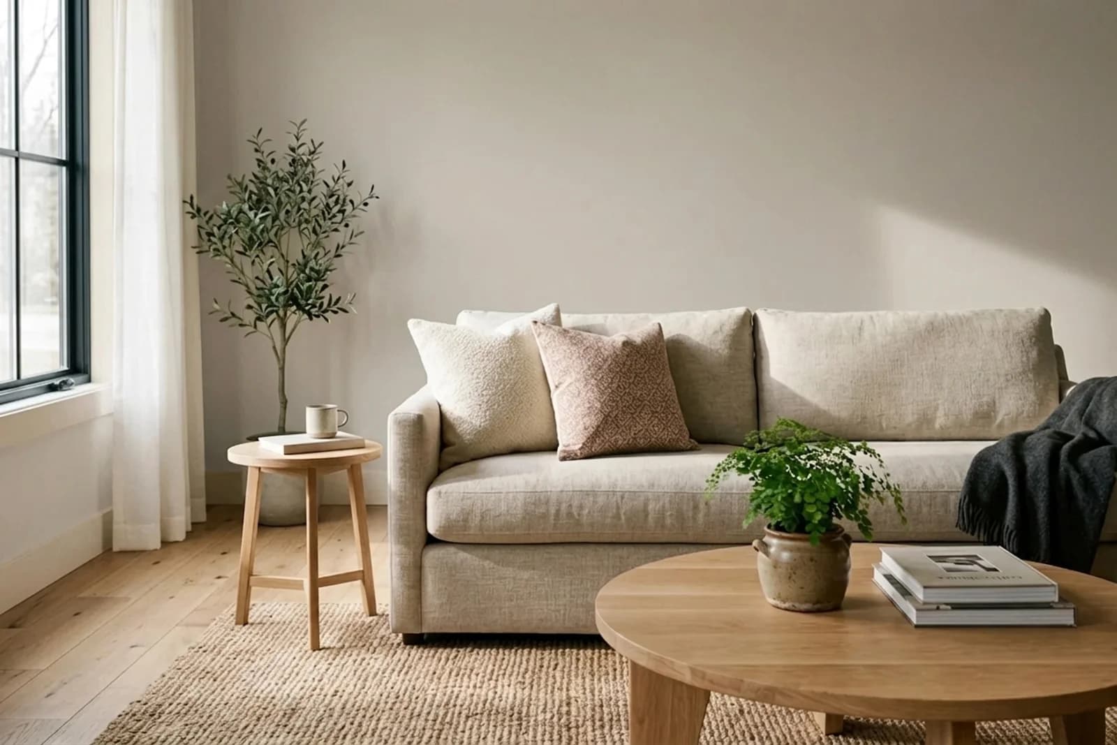 Caparol Siena 30 SIENA 30 on the walls of a living room — AI-assisted visualization