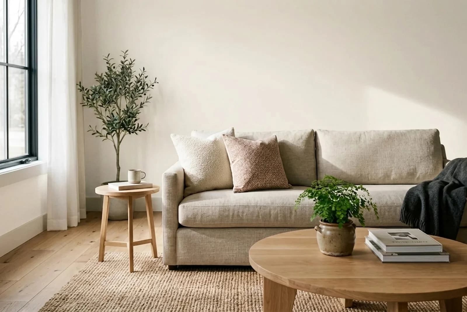 Nippon Paint White Lace NP OW 1004P on the walls of a living room — AI-assisted visualization
