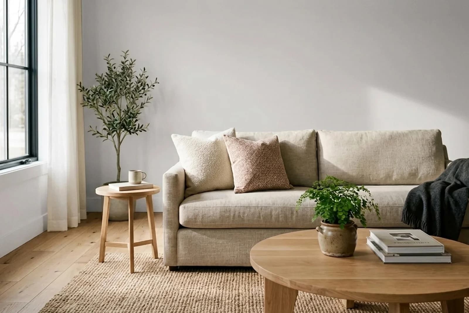 Nippon Paint Violet Whisper NP OW 1085P on the walls of a living room — AI-assisted visualization