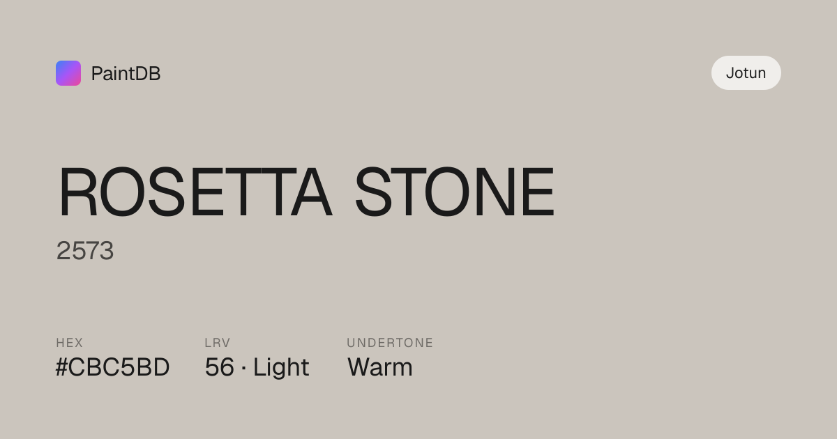 Jotun 2573 Rosetta Stone — Gray, LRV 56 | PaintDB