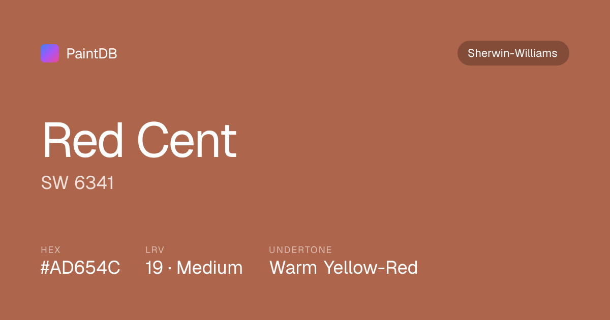 Sherwin-Williams Red Cent (SW 6341) — Warm Beige, LRV 19 | PaintDB