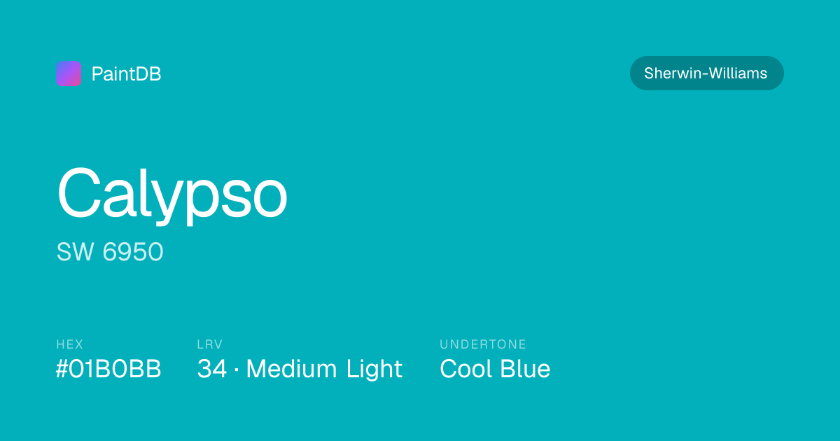 Sherwin-Williams Calypso (SW 6950) — Cool Blue, LRV 34 | PaintDB