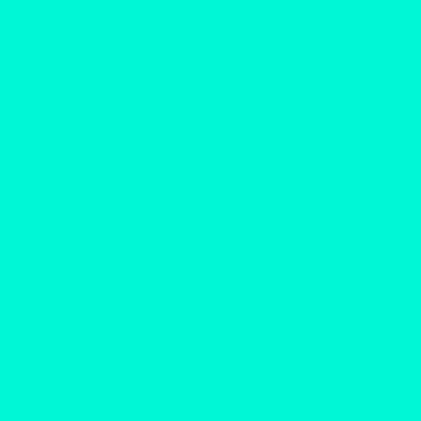 Resene Citrine White CitrineWhite paint color swatch — hex #00F7D6
